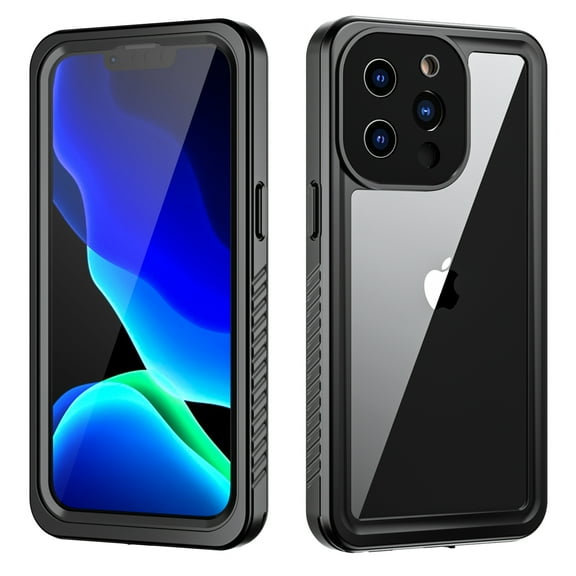 iPhone 13 Pro Max 6.7-inch Case,Dteck Full Body 360 Protective Waterproof Case For iPhone 13 Pro Max,Shockproof Dirtproof Sandproof IP68 With Build in Screen Protector Phone Cover, Black