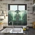 thumbnail image 4 of Yayeee Kitchen Curtains Tier Pair Light Filtering 27"x36" Rod Pocket Short Cafe Window Panel, Green Forest, 4 of 7