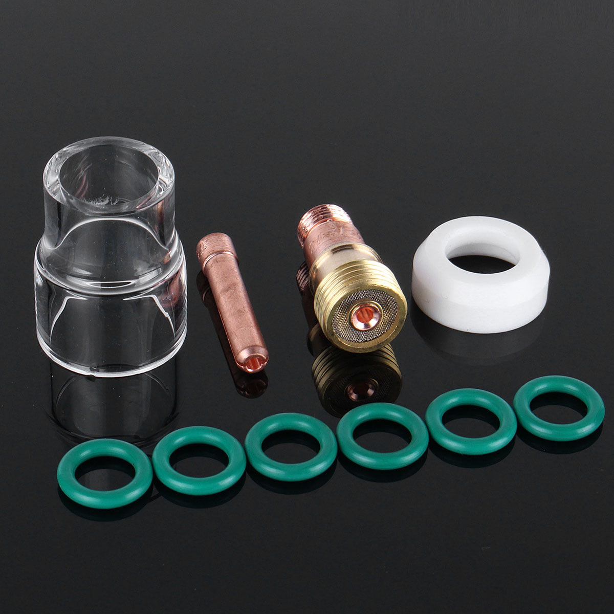 10Pcs/set TIG Welding Torch Stubby Gas Lens #12 Pyrex Cup Kit for WP-17/18/26 FR 
