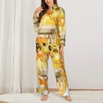 thumbnail image 3 of Disketp Pajamas Set Long Sleeve Sleepwear Womens Button Down Nightwear Pj Sets-Honey Bee, 3 of 9