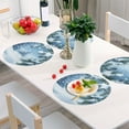 thumbnail image 6 of Ryvnso Winter Snowflake on Tree Round Plate Mats Dining Table Placemat Set of 4 for Holiday Decoration, 6 of 7
