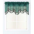 thumbnail image 3 of Gorgeous Home Linen Wave Hunter Green 1Pc Elegant Faux Silk Rod Pocket Swag Waterfall Ascot Dressing Window Valance with Tassels, 55" X 18", 3 of 5