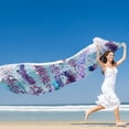 thumbnail image 5 of GZHJMY Women Girls Long Silk Scarf, Spring Lavender Flowers in Watercolor Style Summer Lightweight Shawl, Outdoor Floral Large Wrap 71X35 Inch, 5 of 5