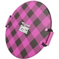 thumbnail image 2 of Flybar Kids 26" Pink Plaid Foam Saucer Disc Snow Sled for Kids with Slick Bottom for Kids, Ages 6+, 2 of 10