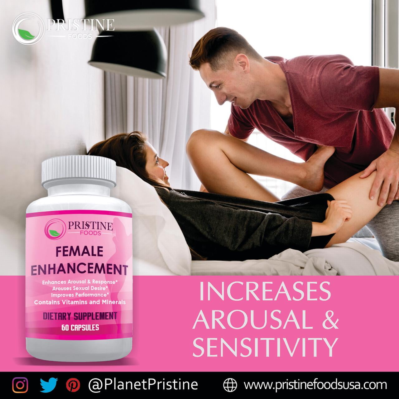 Female Enhancement & Energy Booster Increase Drive, Boost Mood, Diatery Supplement, 60ct