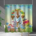 thumbnail image 5 of Cheapark Easter Shower Curtain Waterproof Bathroom Decor with Hooks No Punch Needed Spring Holiday Themed Fabric Partition Curtain, 5 of 6