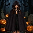 thumbnail image 4 of LEKWK Medieval Hooded Cape Women Velvet Gothic Vampire Costume Witch Cloak Vintage Halloween Renaissance Costume Cosplay Party Fancy Dress, 4 of 7