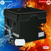 VANCORE Fireproof File Box with Lock, Portable Document Organizer Box with Water-Resistant Zipper, Collapsible File Box for Hanging Letter/Legal Folders, Passports, and Certificates
