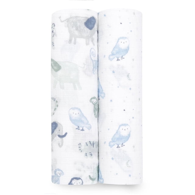 Aden + Anais™ Essentials 2-Pack Swaddles - Cotton Muslin - Time to Dream