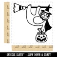 thumbnail image 2 of Halloween Sloth Witch and Broom Self-Inking Rubber Stamp Ink Stamper - Blue Ink - Large 1-1/2 Inch, 2 of 7