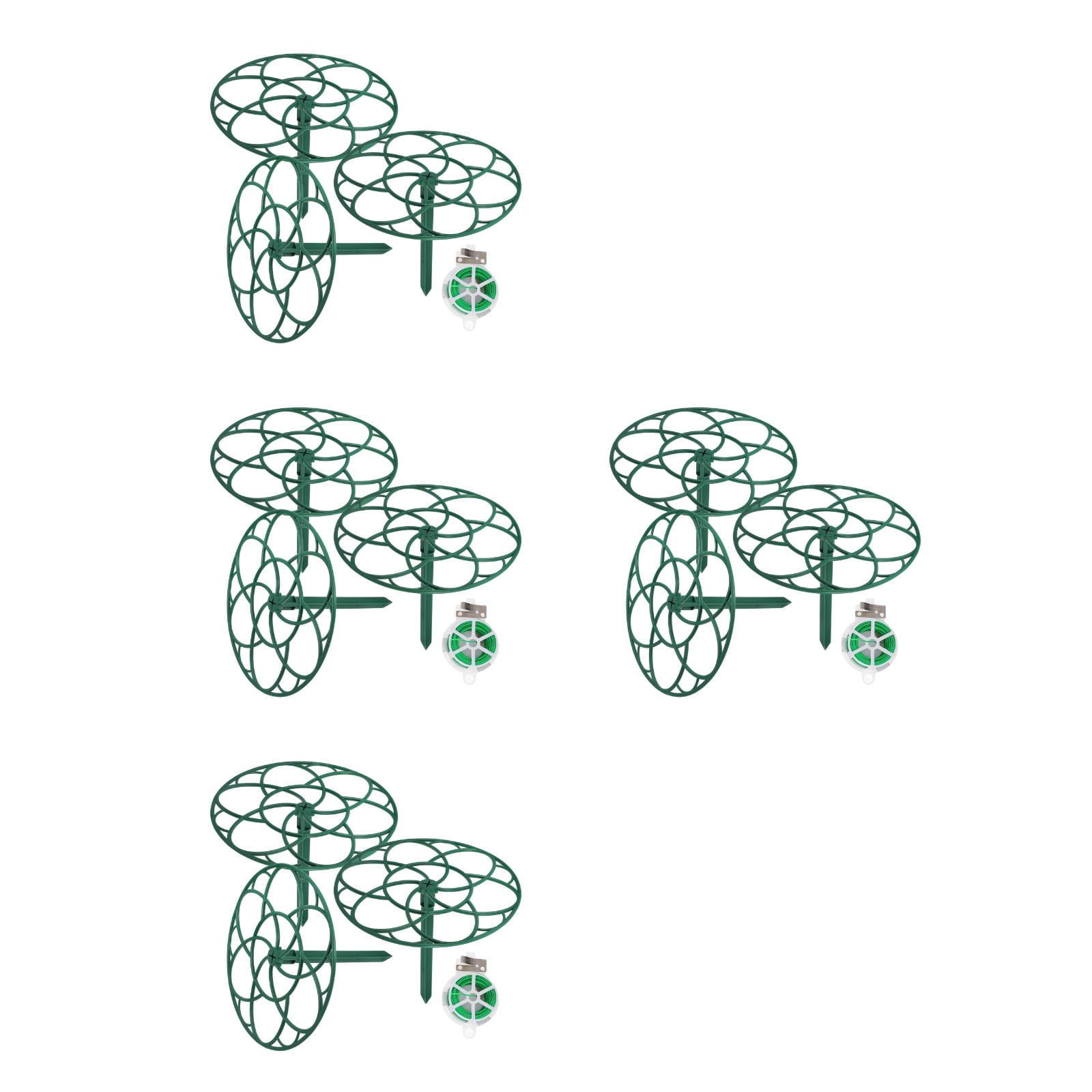 WORGEOUS 4 Sets Plant Support Cage Plant Growth Plant Cage Outdoor Sunflower Support Stakes Roses and Tomatoes Support Trellis for Garden Balcony Patio Green