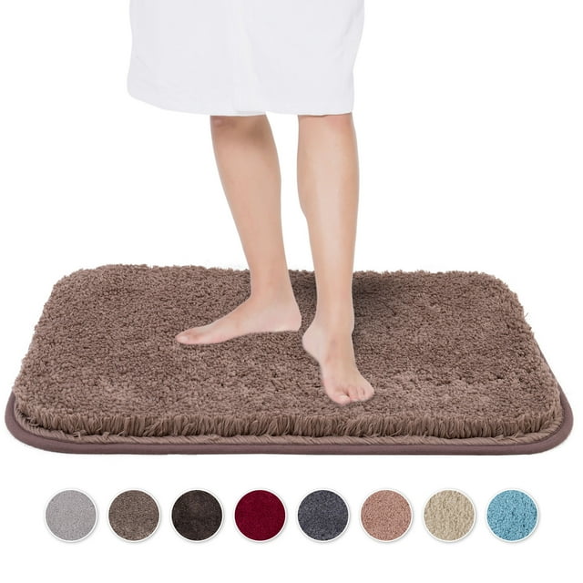 Carvapet NonSlip Bath Mat Microfiber Soft Bathroom Rugs, 16" x 24