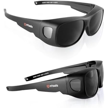 IR 5.0 Welding Glasses, Wrap-around Welding Goggles, Anti-scratch Welding Lens, UV Protection, Meet ANSI/ISEA, OSHA, Black$$Tools & Hardware Other