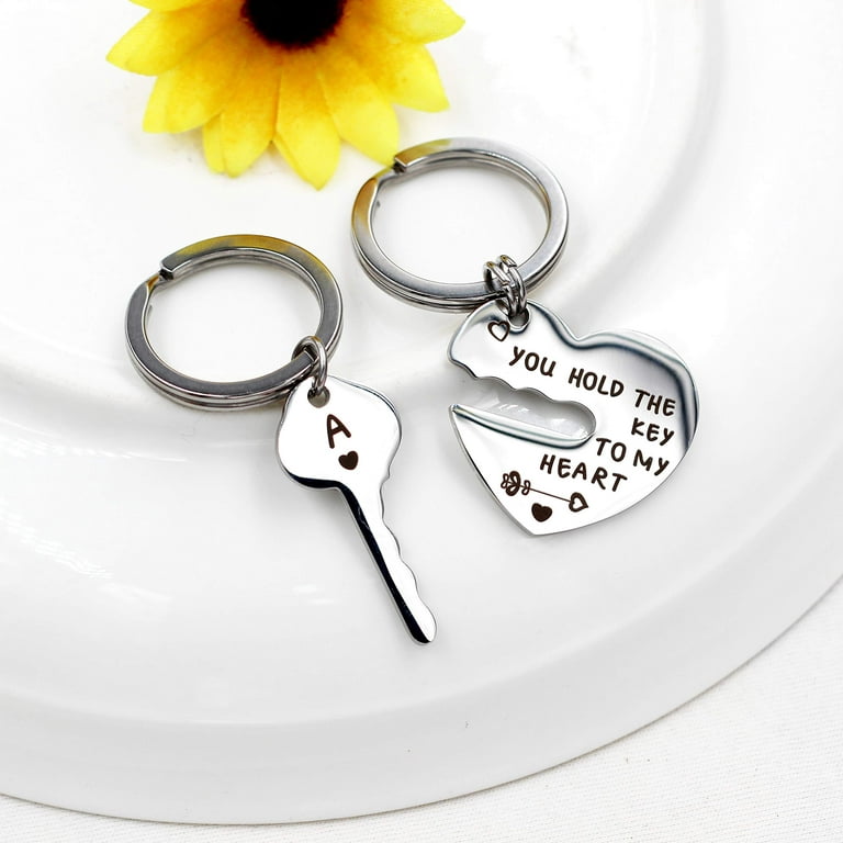 Couple Gifts for Him and Her - Valentine's Day Gifts for Boyfriend and  Girfriend, 2PCS Matching Heart Keychain Set, You Hold the Key to My Heart  Forever His and Her Gifts 