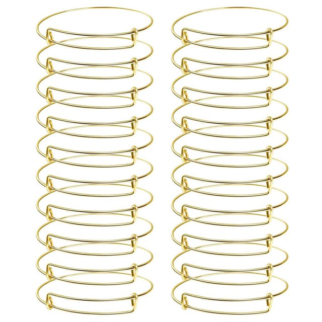 20PCS Expandable Bangle Simple Metal Adjustable Bangle Expandable Bracelet