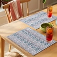 thumbnail image 4 of Farmhouse Boho Placemats Set of 8 Vintage Tribal Ethnic Abstract Flower Place Mats Indoor Wipeable Table Mats Washable Cloth Dining Table Placemats for Kitchen Holiday Party Home Decor 13x19 Inch, 4 of 9