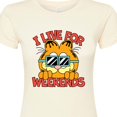 thumbnail image 3 of Garfield - I Live For Weekends - Juniors Fitted Graphic T-Shirt, 3 of 5