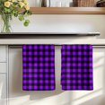 thumbnail image 7 of Black Purple Plaid Kitchen Towels Set of 1, Farmhouse Simple Buffalo Checked Absorbent Dish Towels for Kitchen, Microfiber Hand Towel, Quick Drying Tea Towel for Cleaning Decorative Dishcloths, 7 of 7