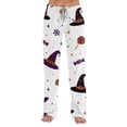 thumbnail image 6 of BFRGSIJ Women's Halloween Pajama Pants Baggy Wide Leg Drawstring Sleep Pants with Pockets Casual Loungewear Sleep Bottoms 2XL, 6 of 6
