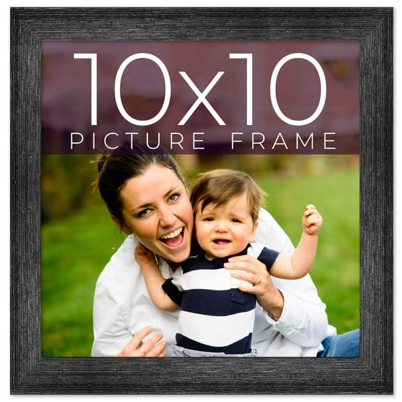 10x10 Frame Black Real Wood Picture Frame Width 1.5 inches | Interior Frame Depth 0.5 inches | Barn