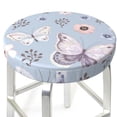 thumbnail image 3 of Fotbe Blue Butterfly Stool Covers Round,Waterproof Round Bar Stool Covers Bar Chair Covers Washable Stool Cushion Slipcover for 12-14 Inch Chair-, 3 of 7
