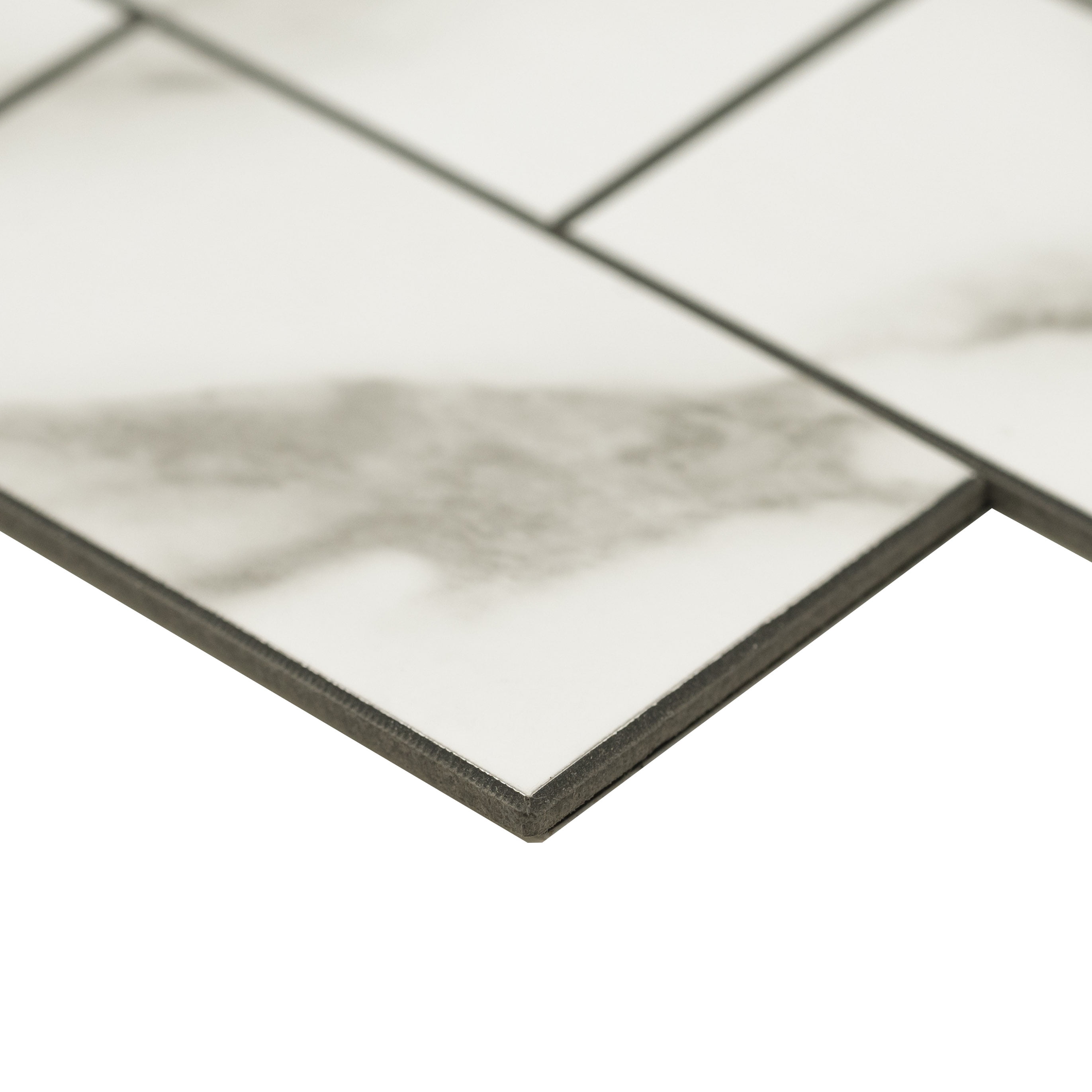 (10 pack) Aldhurst Marbled Carrara Adhesive Backed 9.84 in. x 10.37 in. PVC Mosaic Tile