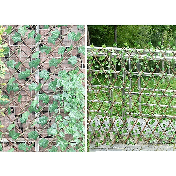 Doolland With Wire Rope Curtain Straps Garden Fence Plant Fence Artificial Wooden Big Watermelon Leaf Plastic Trellis Expanding Other