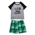 thumbnail image 3 of Penkiiy Matching Family Pajamas Christmas Pajamas for Family Xmas Matching Sets Short Sleeve Shirts and Plaid Shorts Santa Christmas Tree Sleepwear Two-piece Sets Pink 9-10 Years, 3 of 7