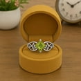 thumbnail image 3 of Mooneye 5mm Square Shape Peridot 925 Silver Gold Vermeil Celtic Women Engagement Ring, 3 of 7