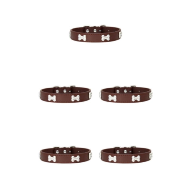 Guardoinrt Comfortable Wear In Multiple Sizes With Stylish PU Multiple Sizes Available PU Cat Collar coffee 1.5*30cm 5Set