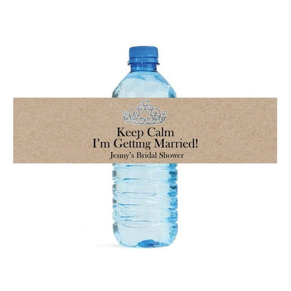 100 Kraft Paper Keep Calm Im Getting Married Wedding Anniversary Engagement Party Water Bottle labels Birthday Party Easy to Use Self Stick Labels