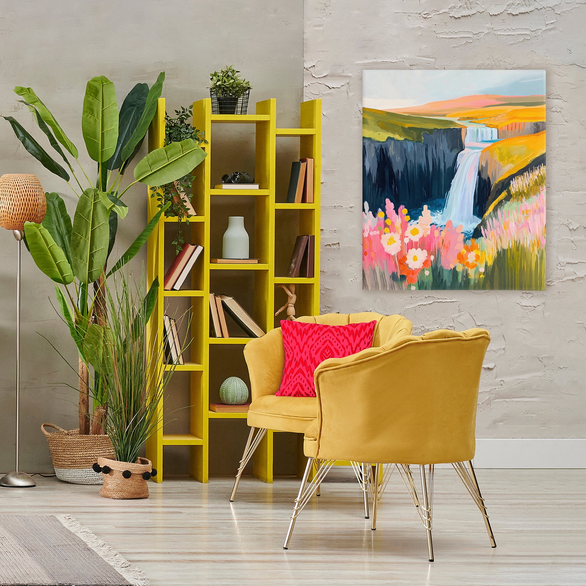 Stupell Industries Colorful Waterfall in Valley Canvas Wall Art, design by The Prints Vibe