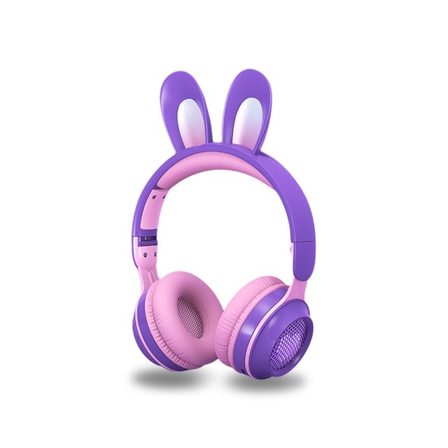 Moyic Auriculares LED Micro USB Recargable Auriculares con control de volumen Sonido compatible con Bluetooth Auriculares portátiles de oficina para Cables de audio/vídeo Púrpura