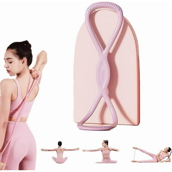 Figure 8 Resistance Bands for Women Men, Resistance Bands, Figure 8 Resistance Band, Fitness Training Band with Handles, Arm Training Band, Fullbody Yoga Pulling Rope (Pink 25p)