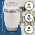 thumbnail image 4 of Forever Lane Classic Cremation Urn for Ashes for Women & Men Aluminum Metal Urn, White, 4 of 7