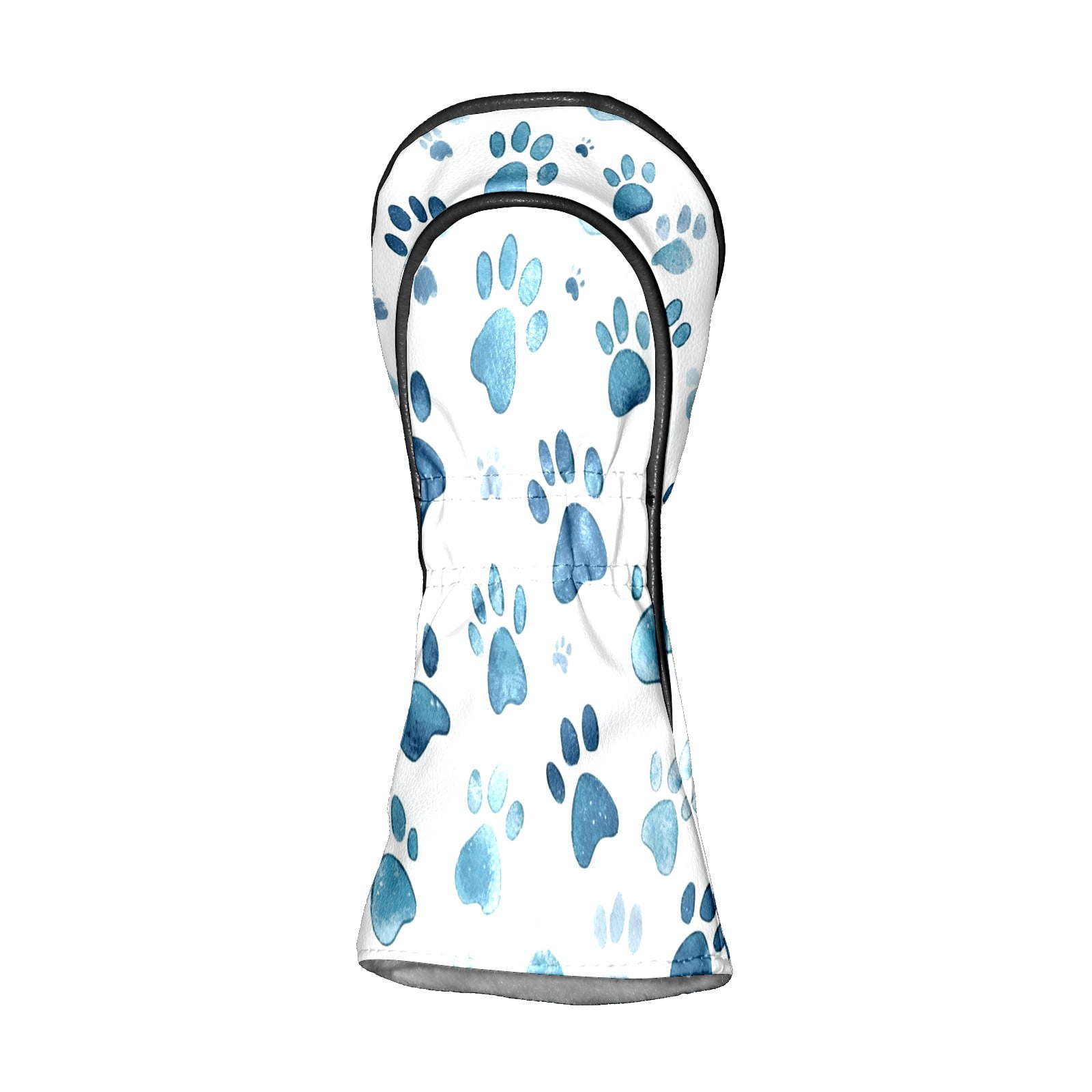 Golf Club Covers PU Leather Waterproof Head Covers for Fairway Woods Hybrids Cute Paw Prints Unisex Fits Most Brands