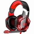 thumbnail image 1 of G2000 gaming headset; surround stereo gaming headphones with noise-canceling microphone; for PS5, PS4, Xbox One, Nintendo Switch, PC, Mac; red., 1 of 5