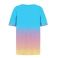 thumbnail image 4 of Ounisa Women Pleated Tops Floral Printed Square Neck Short Sleeve Tunic T Shirts Loose Fit Fashion Summer Vacation Tees, 4 of 5