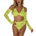 thumbnail image 1 of Ropa interior sexy Traje divertido de encaje ajustado Flores sexy Pijama de manga larga transparente Fridja  nalpqowj10282, 1 of 8