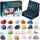 thumbnail image 3 of Calendario de Adviento navideño de 24 días con cristales, colección de piedras preciosas de cristal natural, caja de regalo con calendario de cuenta regresiva para 2025 para niños, 3 of 5