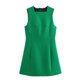 thumbnail image 2 of TRAFZA Vestido corto femenino de verano con cuello cuadrado, sin mangas, con cremallera en la espalda y puntada en forma de A, 2 of 4