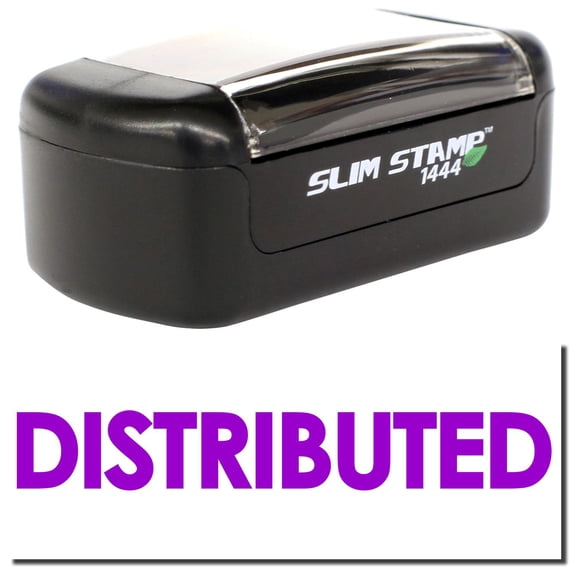 Slim Pre-Inked Bold Distributed Stamp, Slim 1444, Ultra Slim Design, Impression Size 1/2" by 1-3/4", Up to 25,000 Impressions - Purple Ink