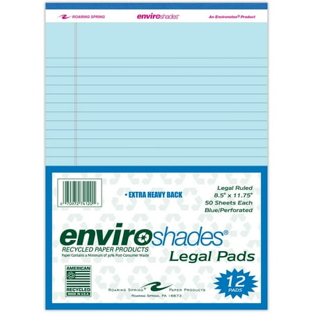 ENVIROSHADES 8.5X11.75 LEGAL 12/PK BLUE PAPER