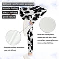 thumbnail image 5 of COEQINE Black White Cow Print Girls' Yoga Leggings Pants Full Length Athletic Trousers High Waist Tummy Control, for 12-13 Years Kids Girls, 5 of 7
