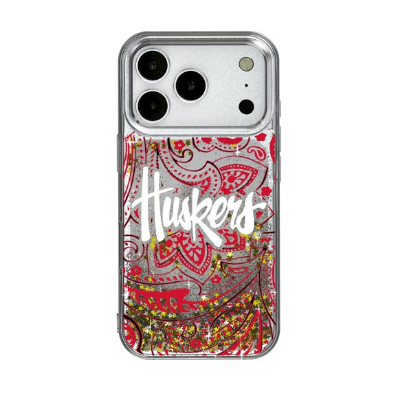 Nebraska Huskers iPhone Glitter Paisley Design Case