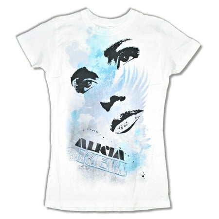 Alicia Keys Eyes and Lips Juniors White T Shirt