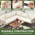 thumbnail image 6 of Uforic 4 Pieces Patio Conversation Set,Wicker Outdoor Furniture Set, All-Weather PE Rattan Sectional L-Shaped Sofa with Coffee Table - Beige, 6 of 10