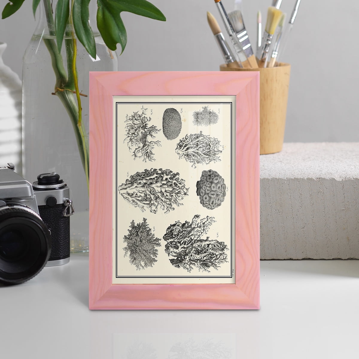 Aegean Collection IV -Framed Print w/glass-Sunset Pink