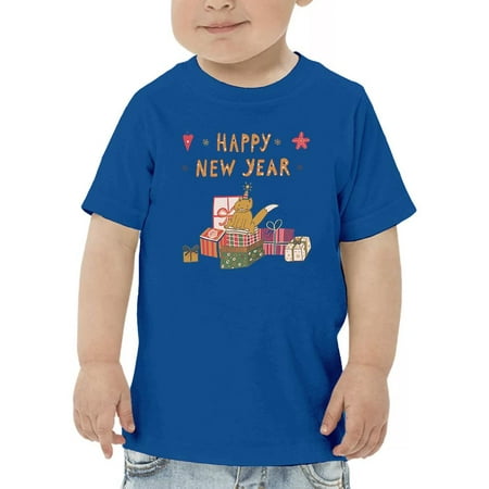 

Happy New Year Cat W Presents T-Shirt Toddler -Image by Shutterstock 3 Toddler