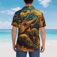 thumbnail image 4 of Fotbe Starry Night Guitar Turtle Camisa Hawaiana para Hombre Unisex – Camisa Casual de Verano con Botones de Manga Corta de Algodón y Lino,X-Large, 4 of 7